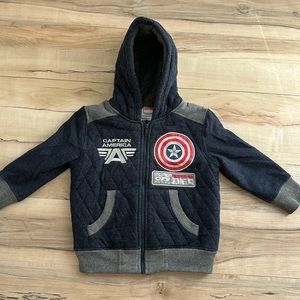 Marvel Boys 3T Winter Jacket. Captain America. Super Soldier. Quilted. Great